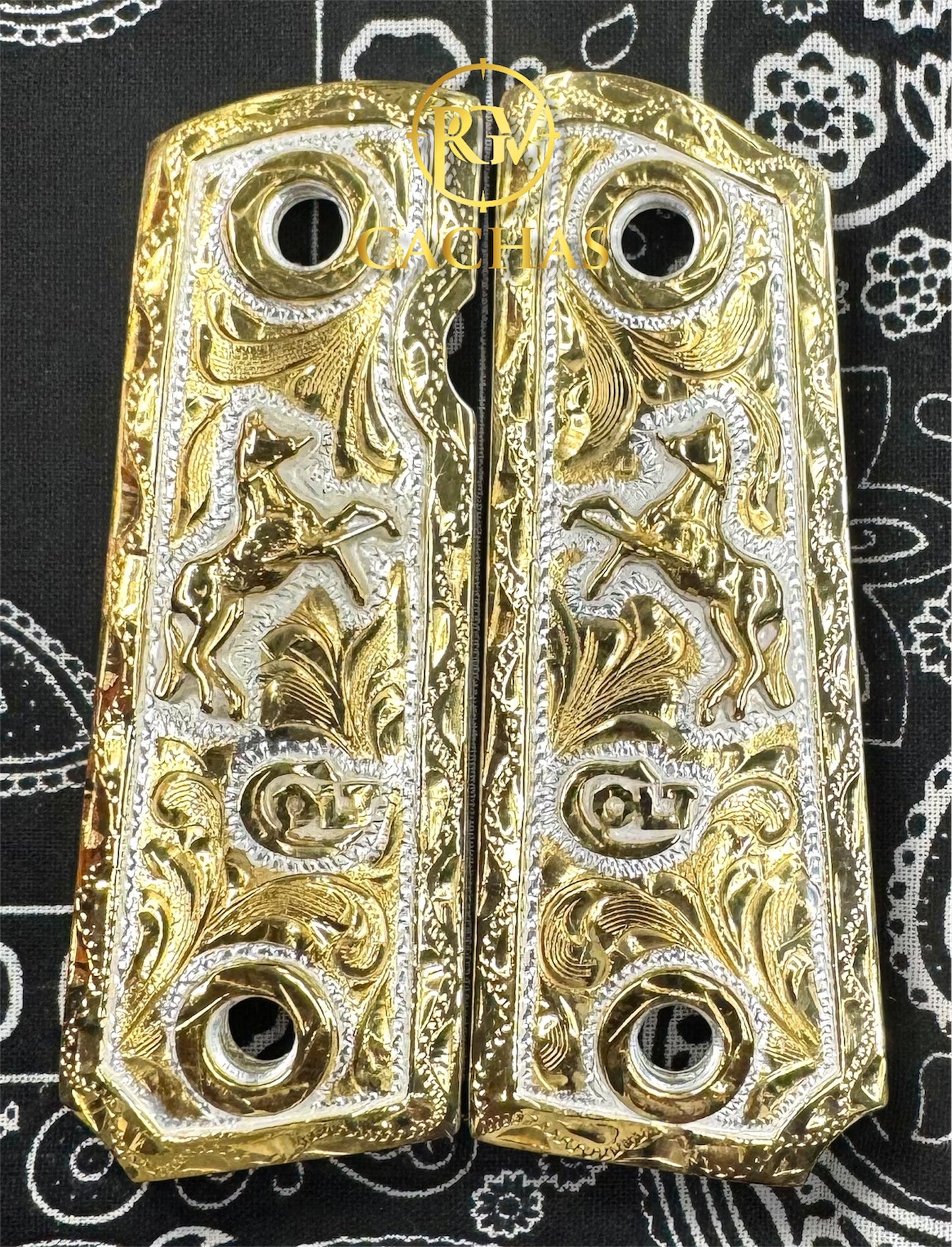 1911 Compact Size Colt Logo Horse Grips