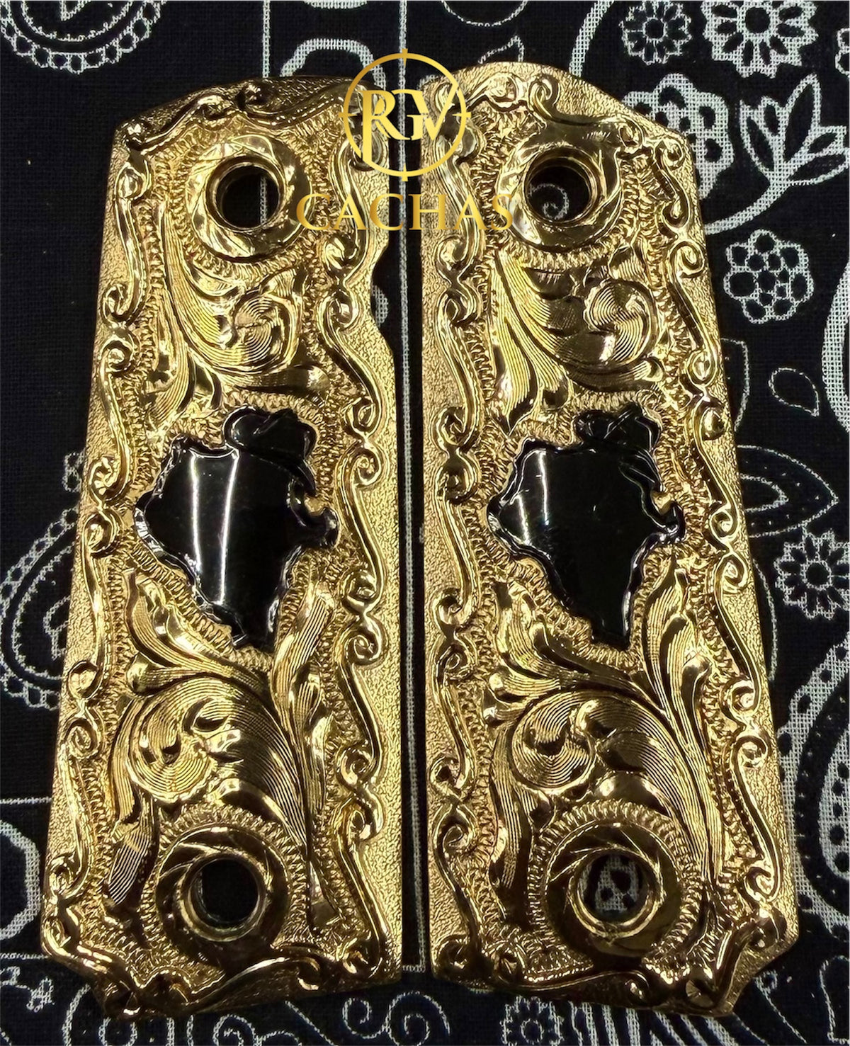 1911 Compact Size Custom Map Scroll Grips