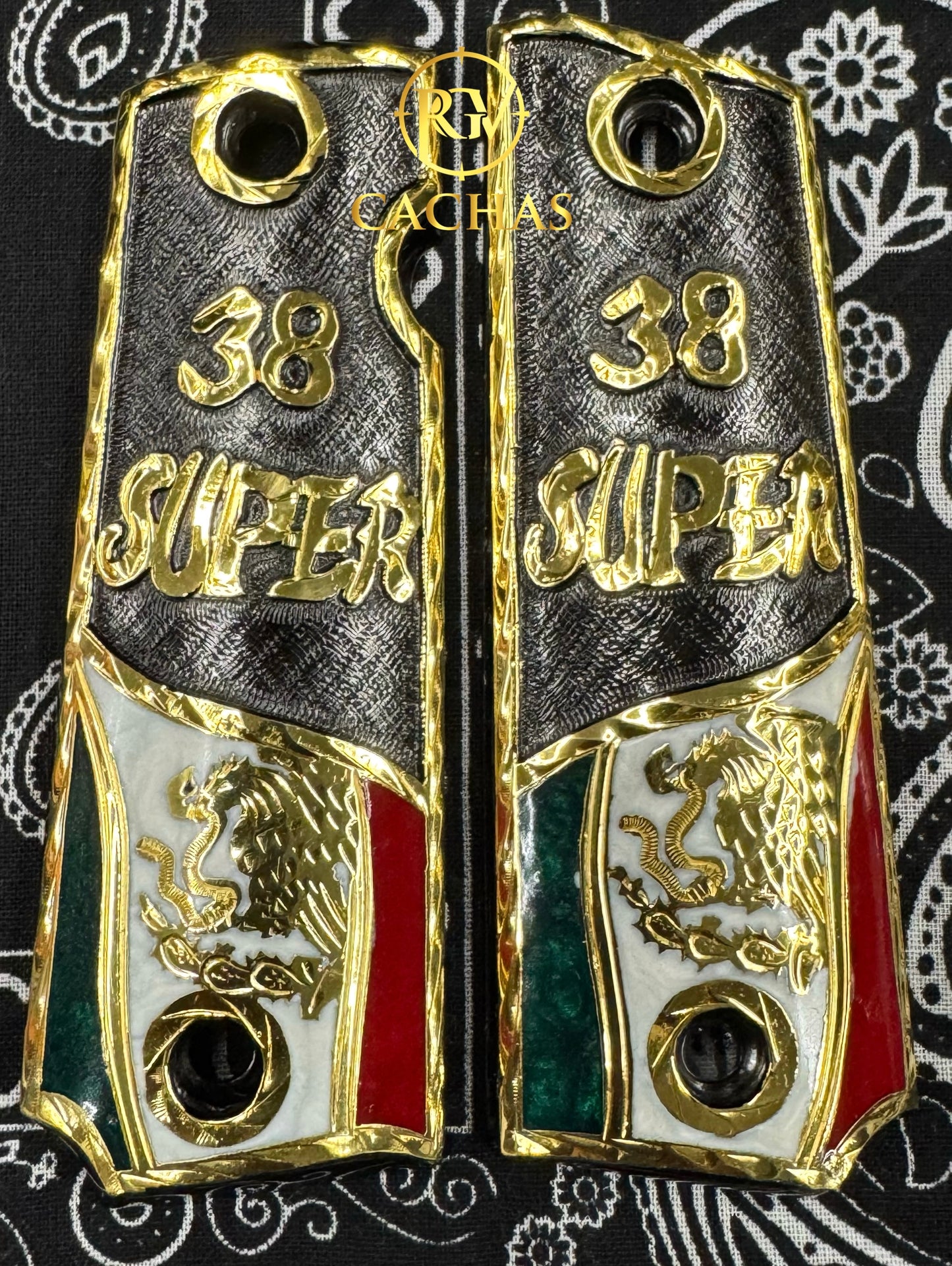 1911 Full Size 38 Super Mexican Flag Grips