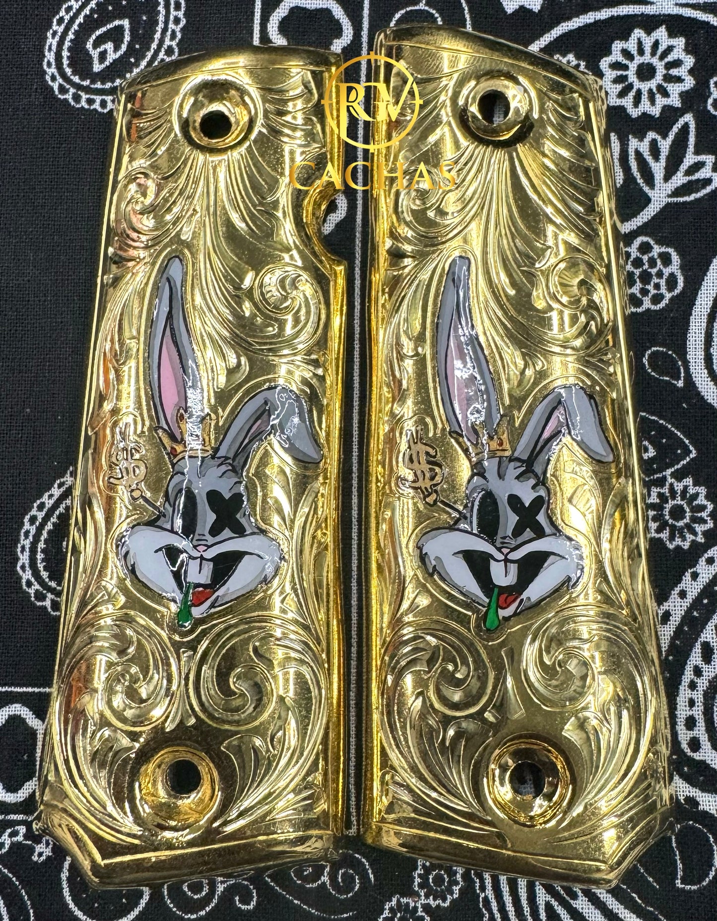 1911 Full Size Bugs Bunny Scroll Grips