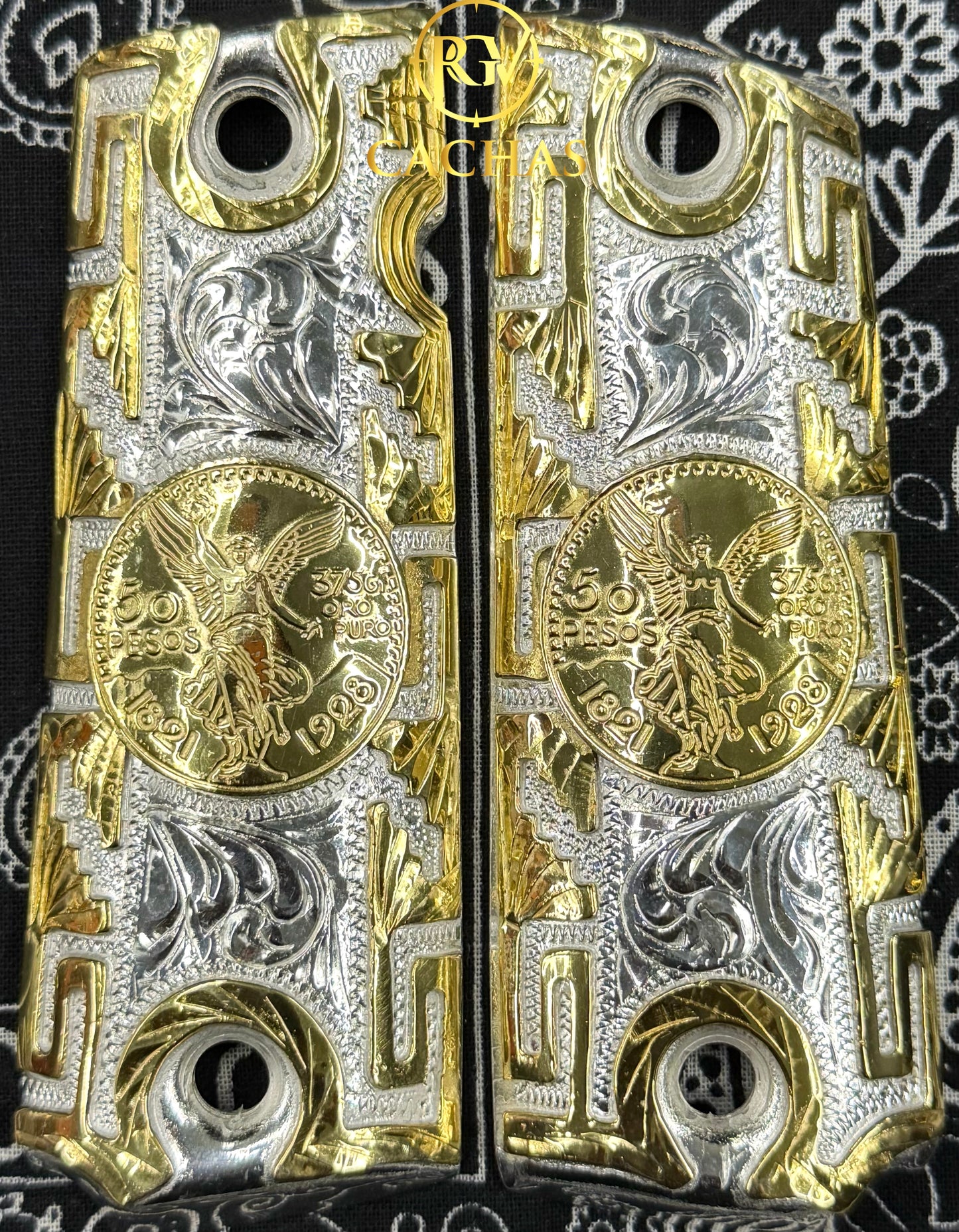 1911 Full Size Centenario Greek Border Grips