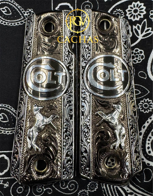 1911 Full Size Colt Logo Horse Scroll Grips
