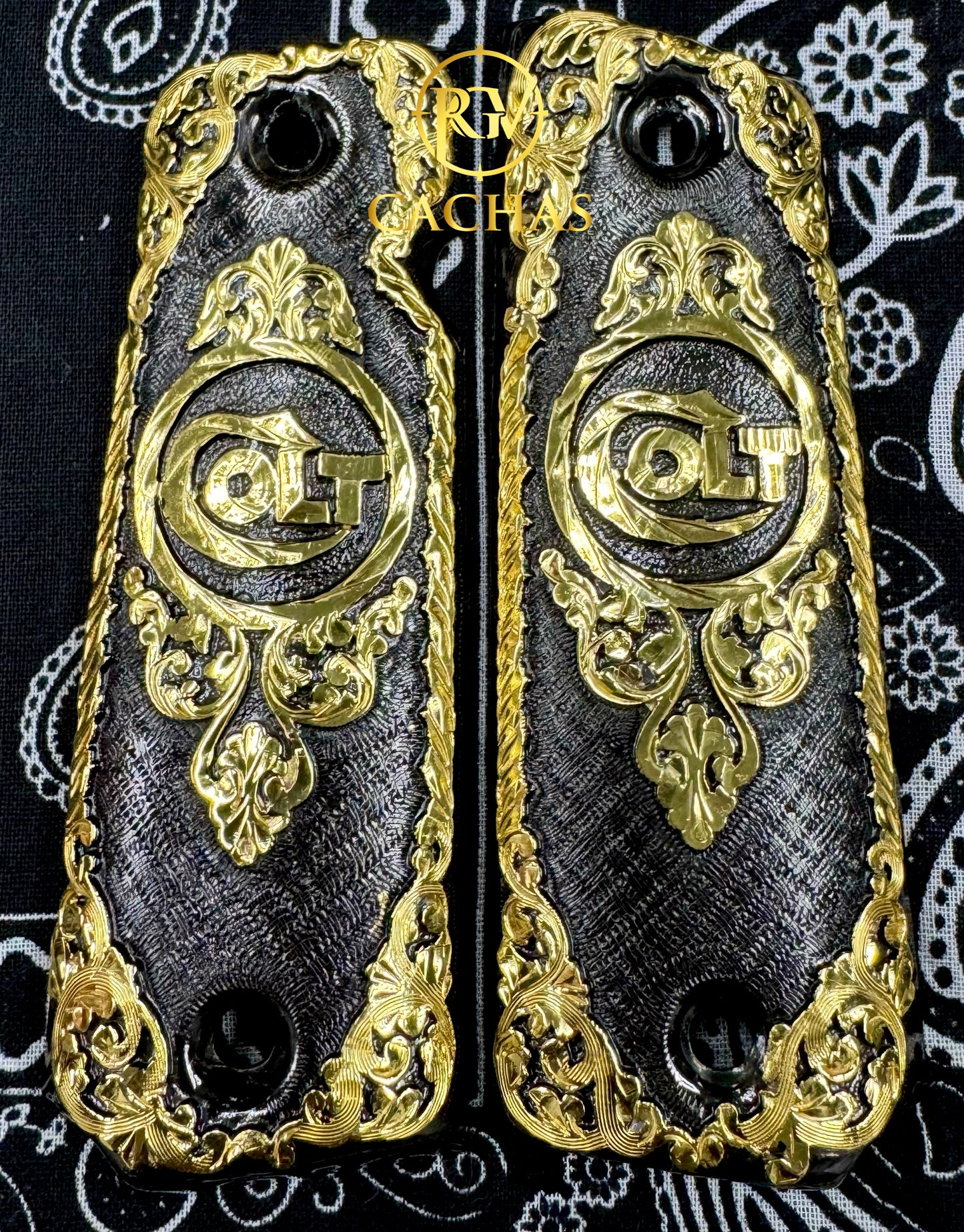 1911 Full Size Colt Logo Scroll Grips