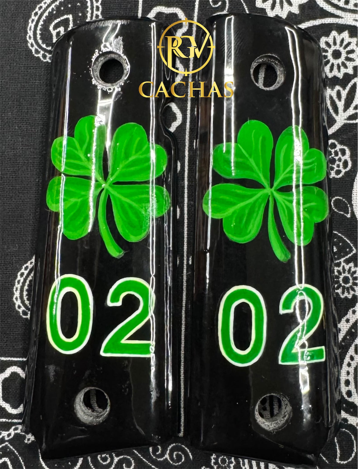 1911 Full Size Custom Four Leaf Clover Grips