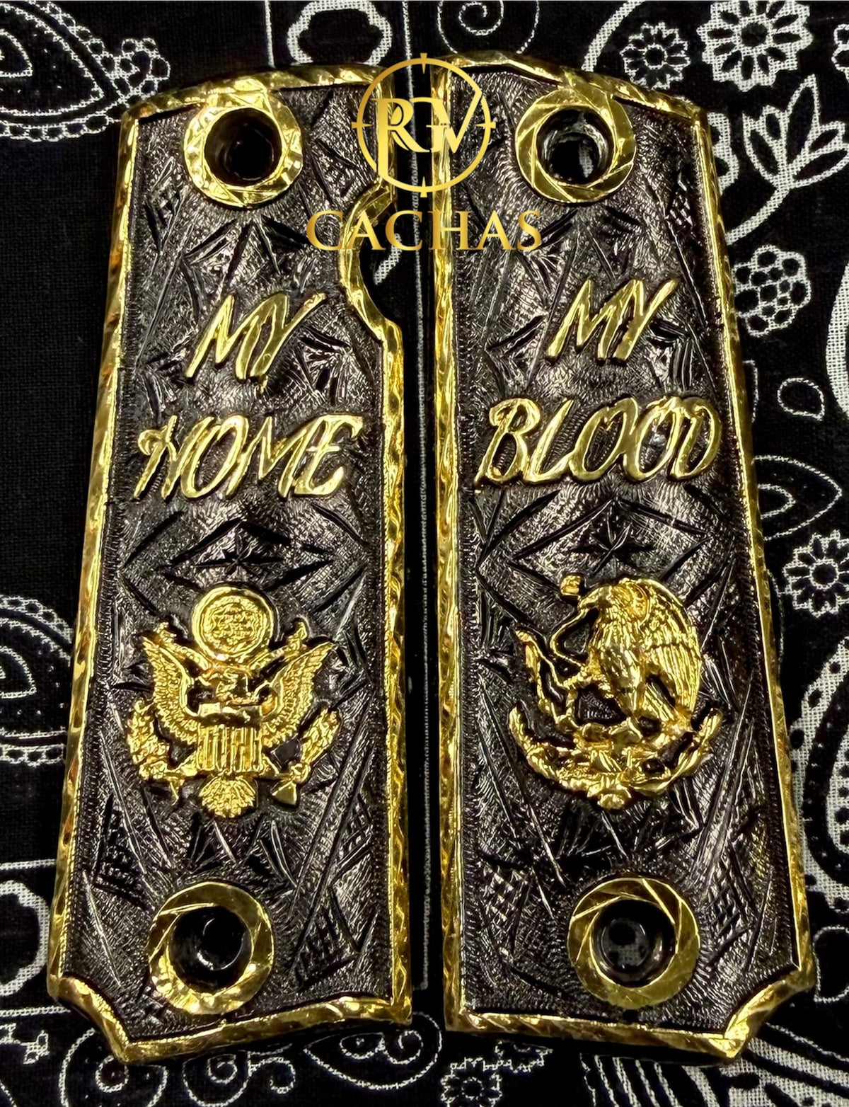 1911 Full Size Custom US Mexico Eagle Grips