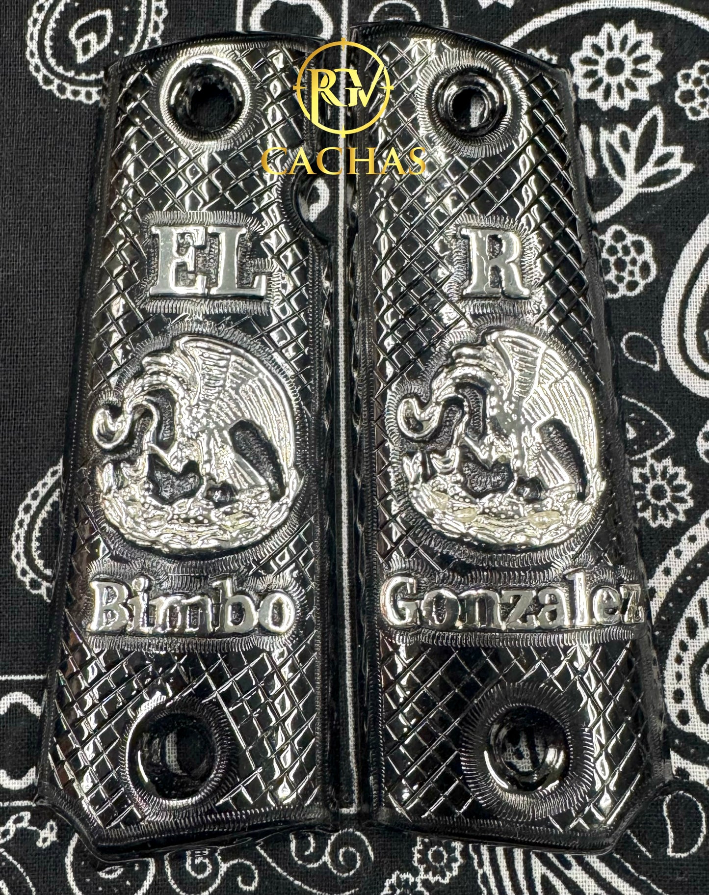 1911 Full Size Custom Name Mexico Eagle Grips