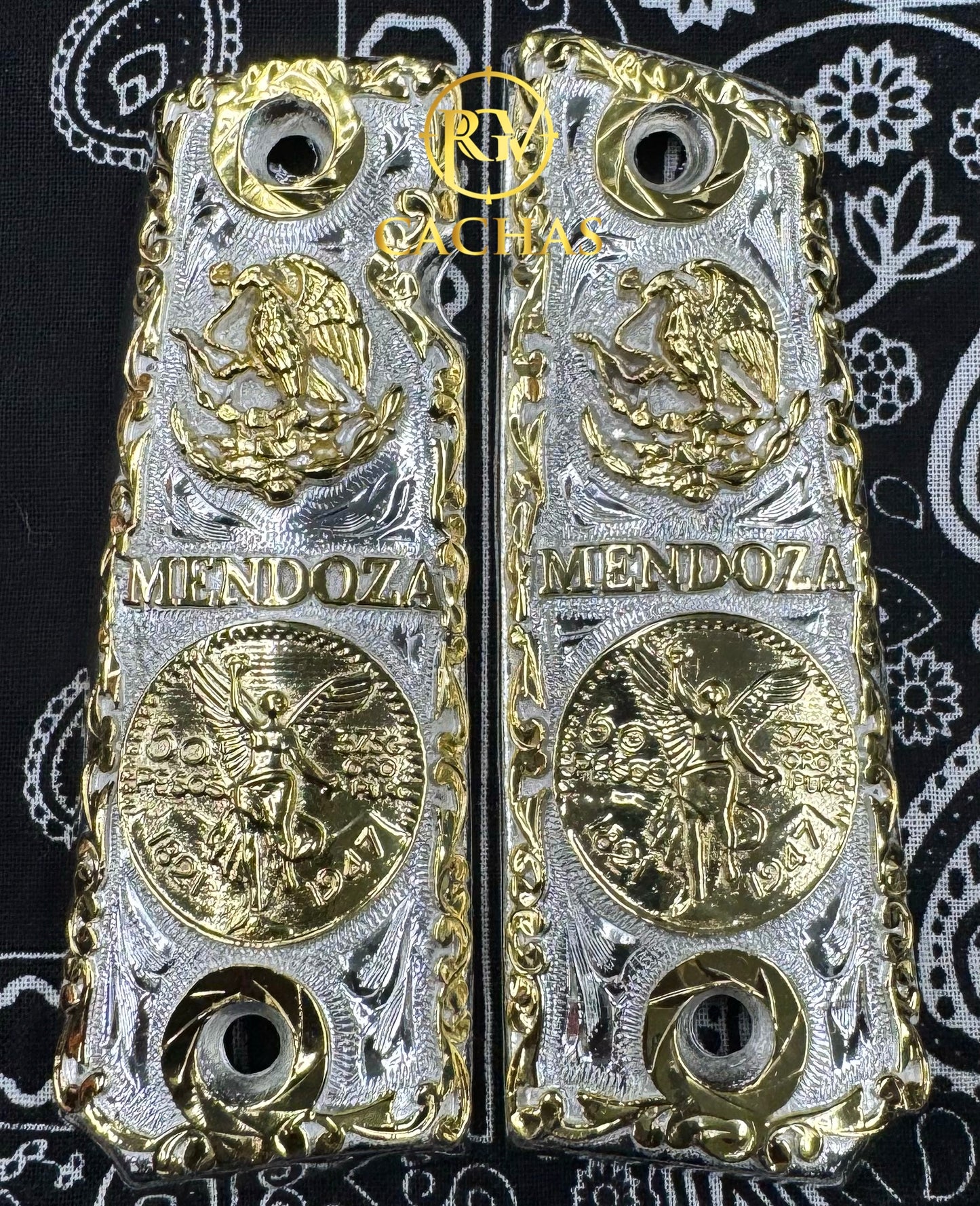 1911 Full Size Custom Name Mexico Eagle Centenario Grips