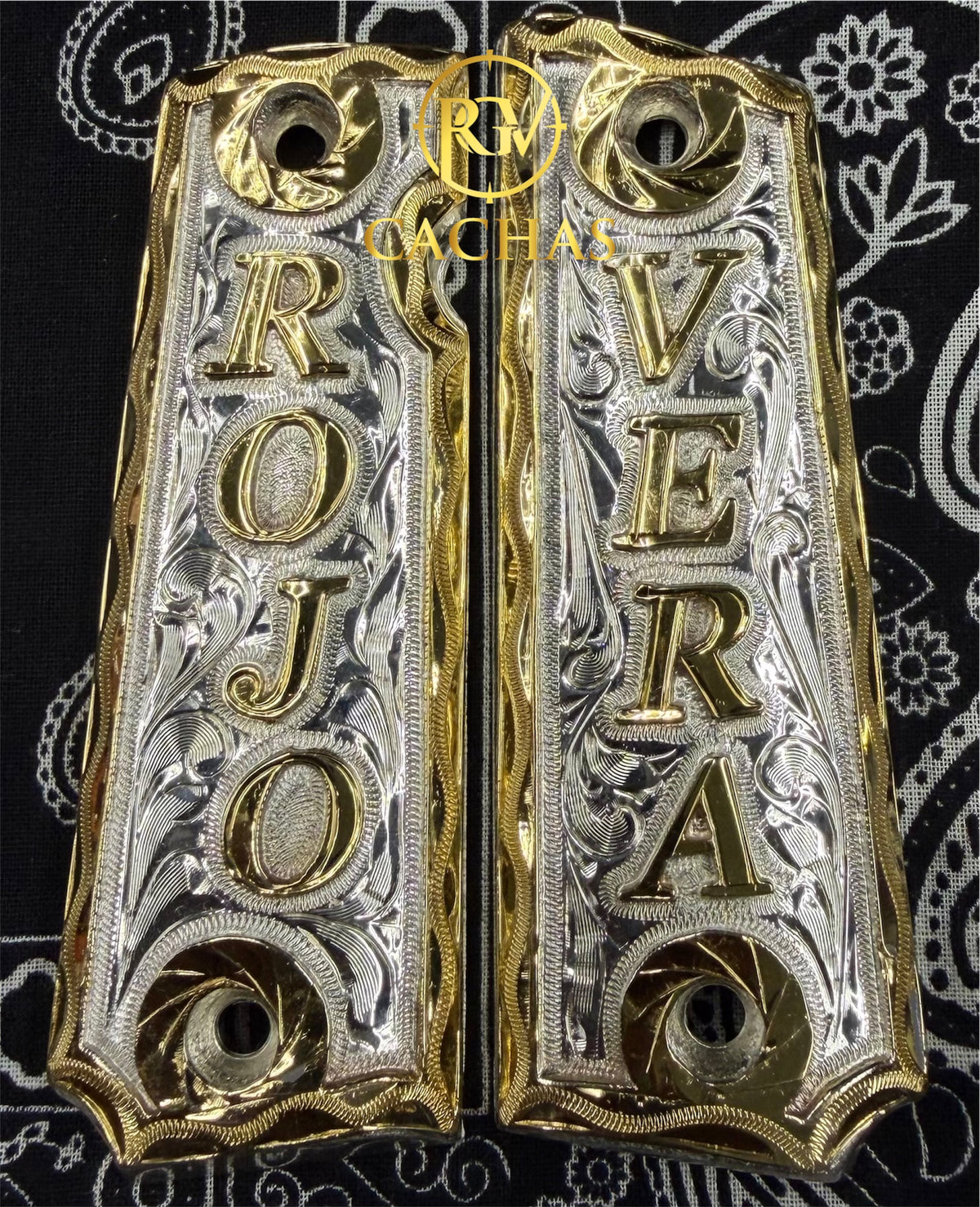 1911 Full Size Custom Name Scroll Grips
