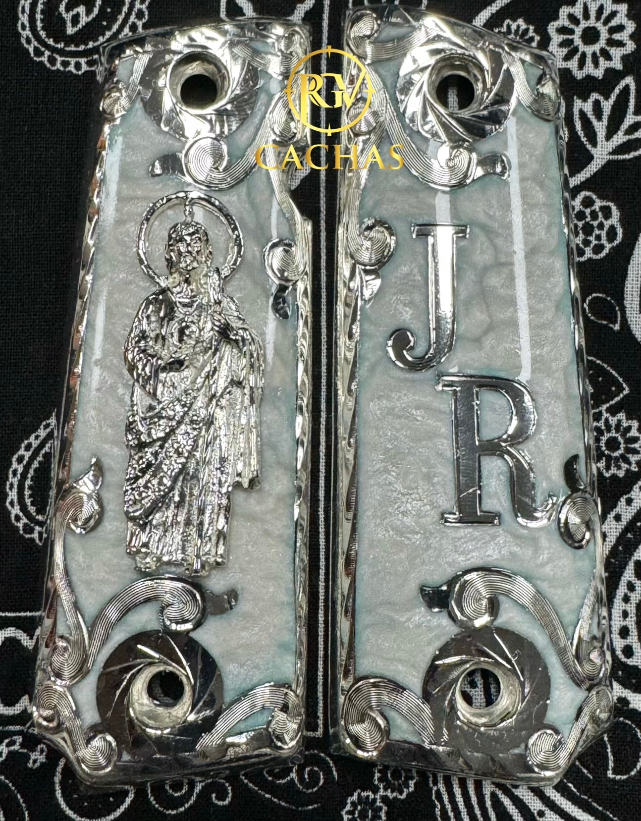 1911 Full Size Custom Initials San Judas Grips