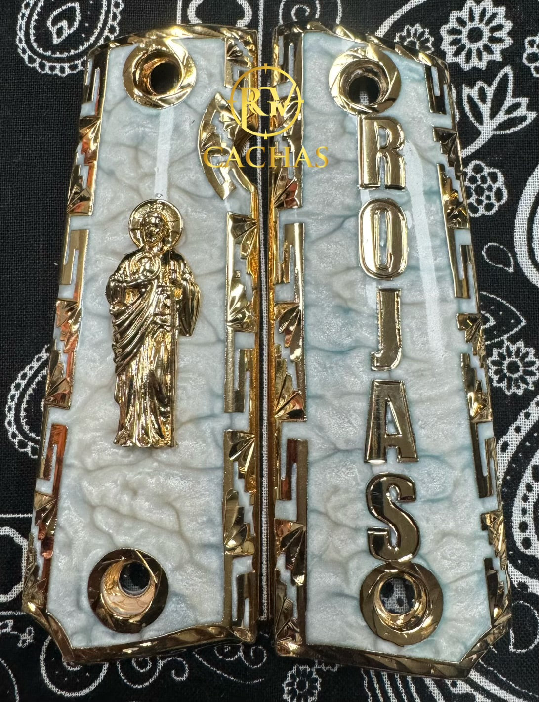 1911 Full Size San Judas Custom Last Name Grips