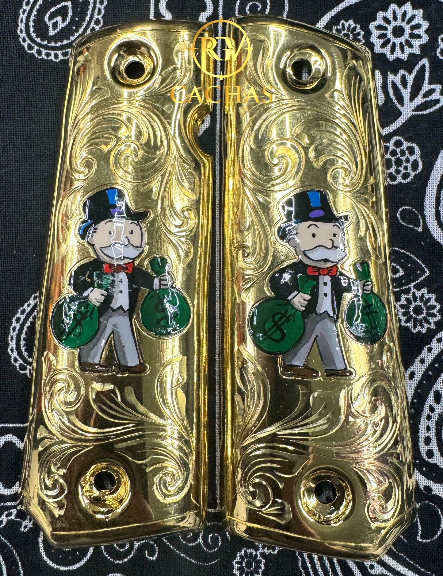 1911 Full Size Mr. Monopoly Scroll Grips