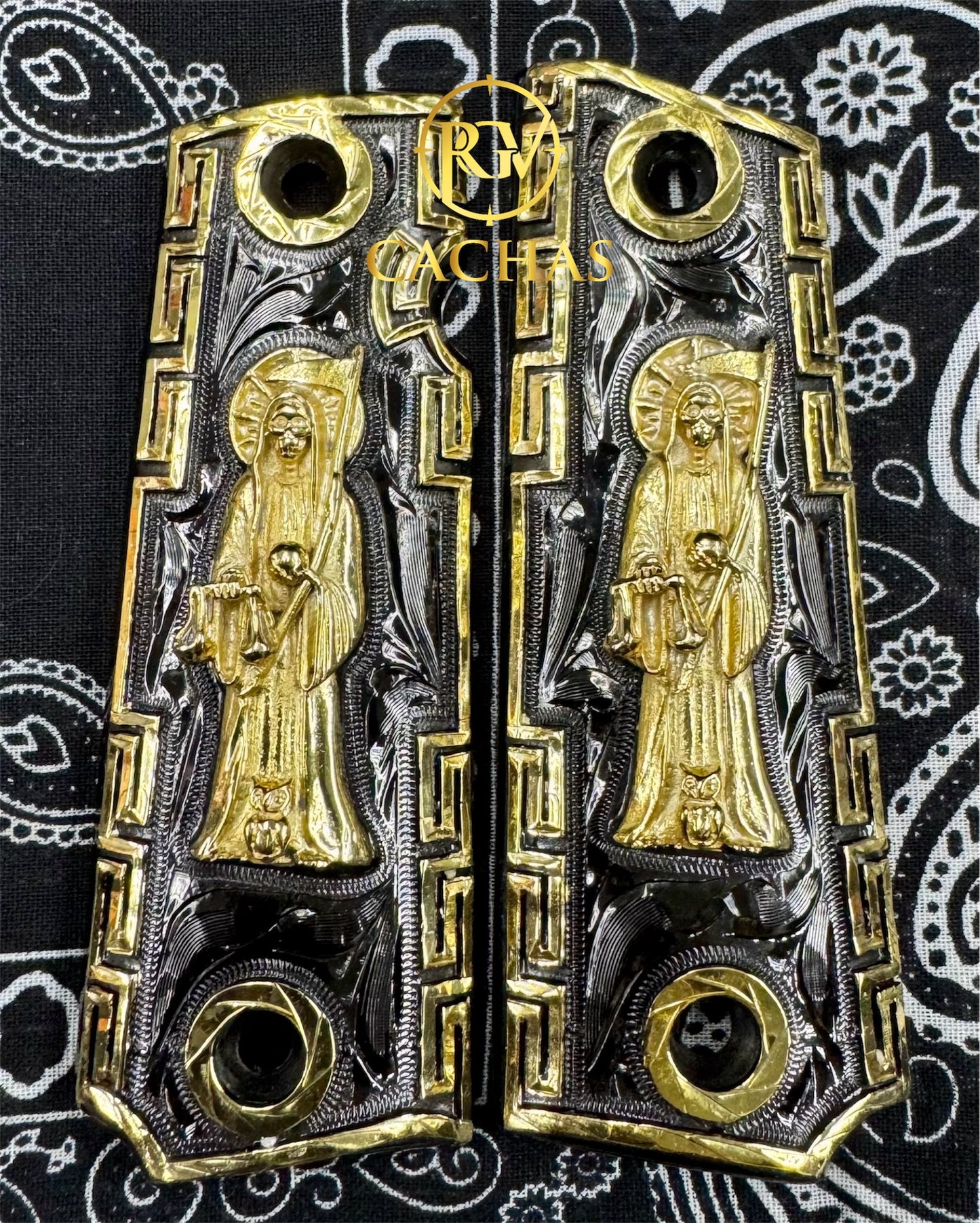 1911 Full Size Santa Muerte Greek Border Grips