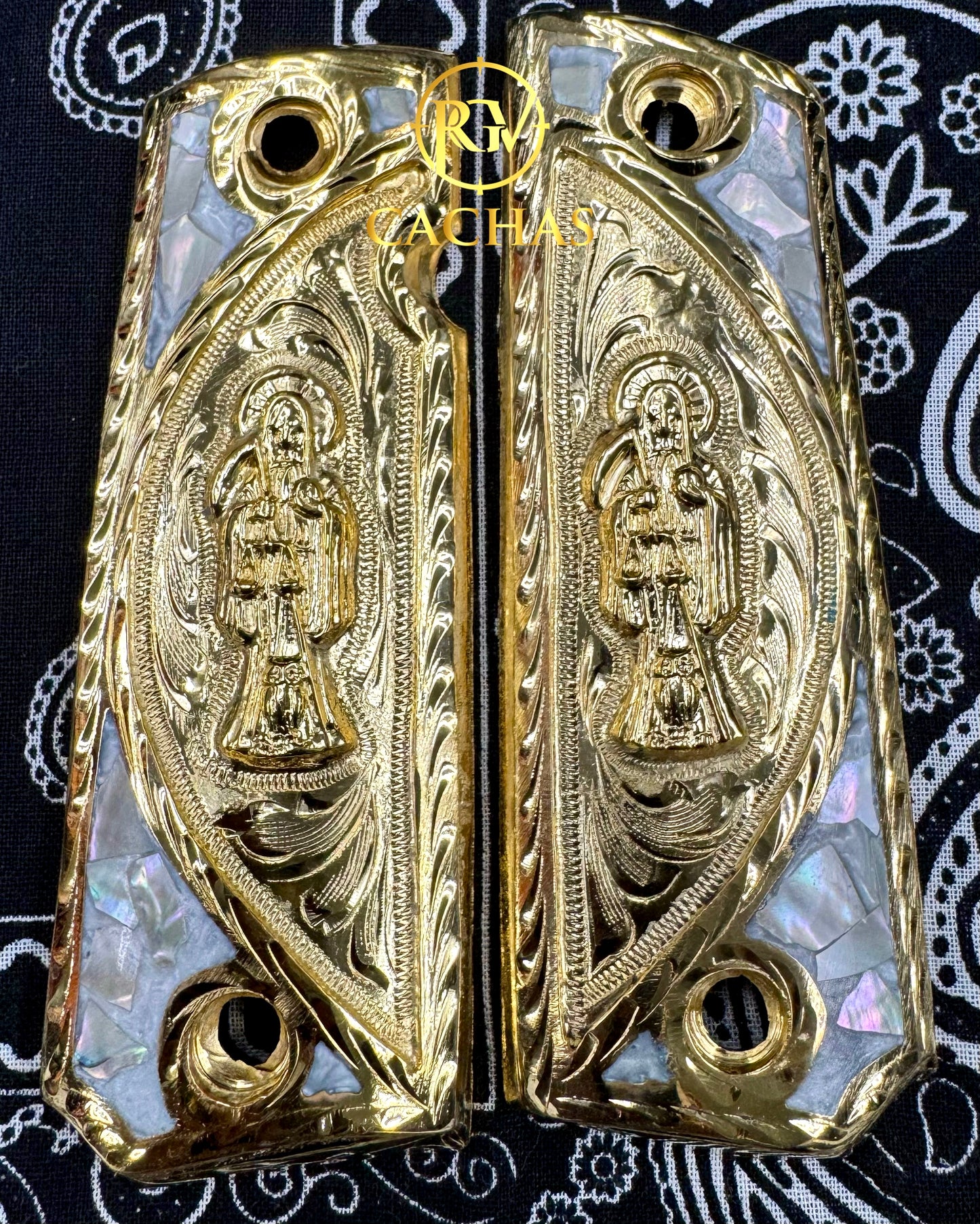 1911 Full Size Santa Muerte Nacar Grips