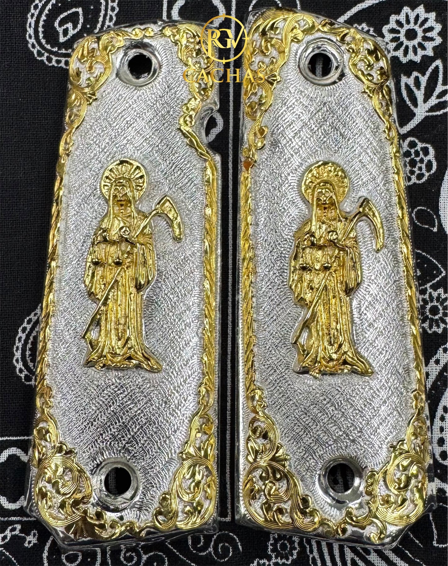 1911 Full Size Santa Muerte Scroll Grips