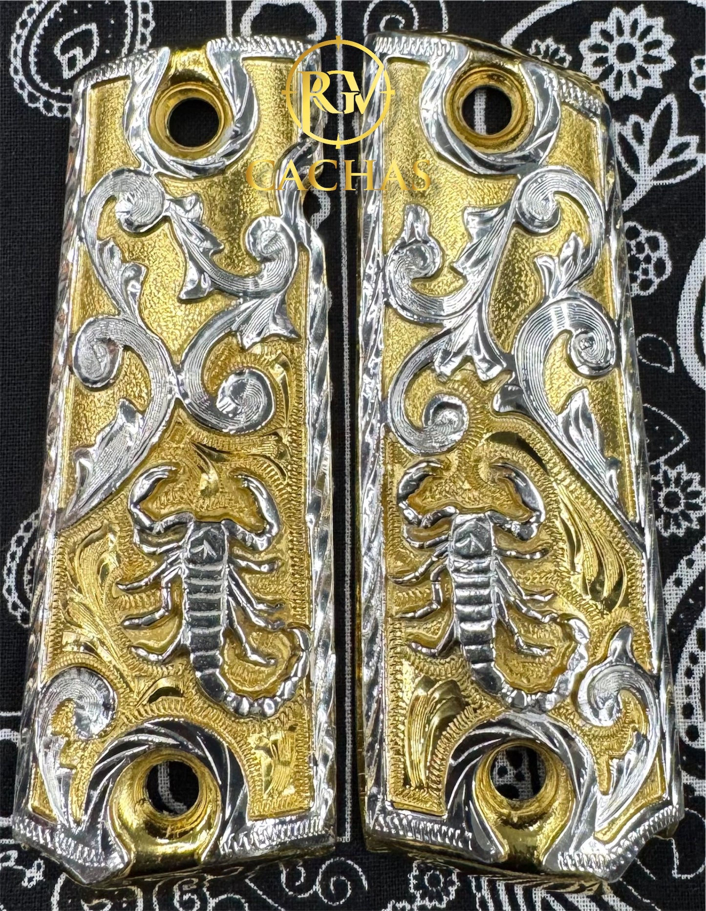 1911 Full Size Scorpion Scroll Grips