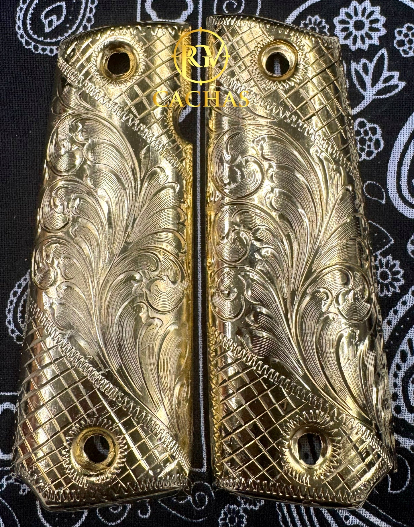 1911 Full Size Scroll Engraved Grips