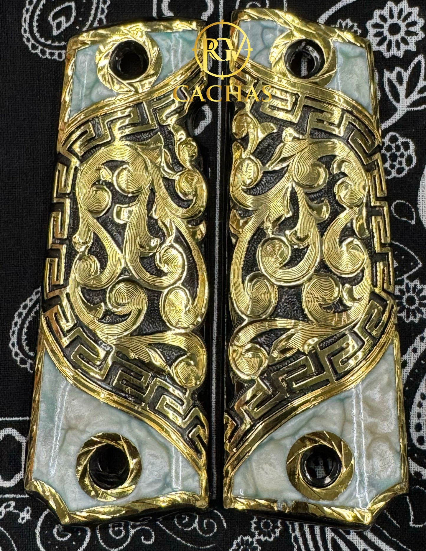 1911 Full Size Scroll Greek Grips
