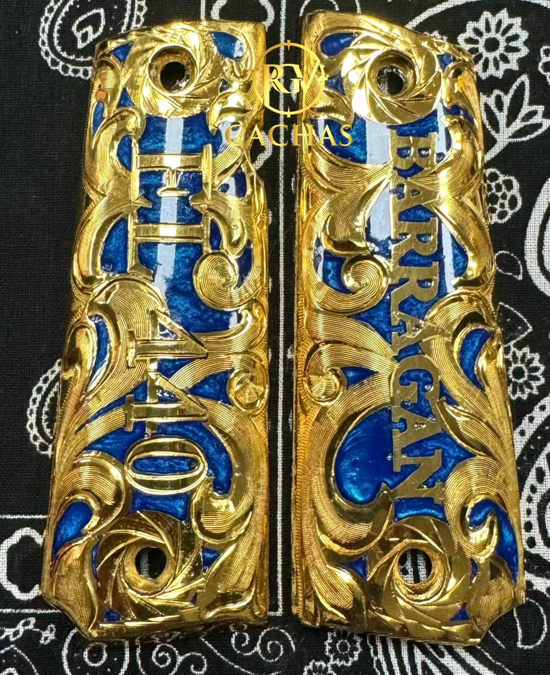 1911 Full Size Custom Name Scroll Grips