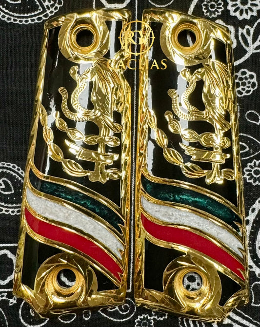 1911 Full Size Mexico Flag Eagle Grips