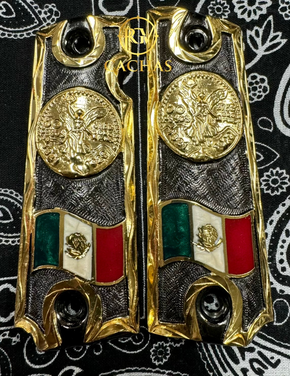 1911 Full Size Centenario Mexico Flag Grips