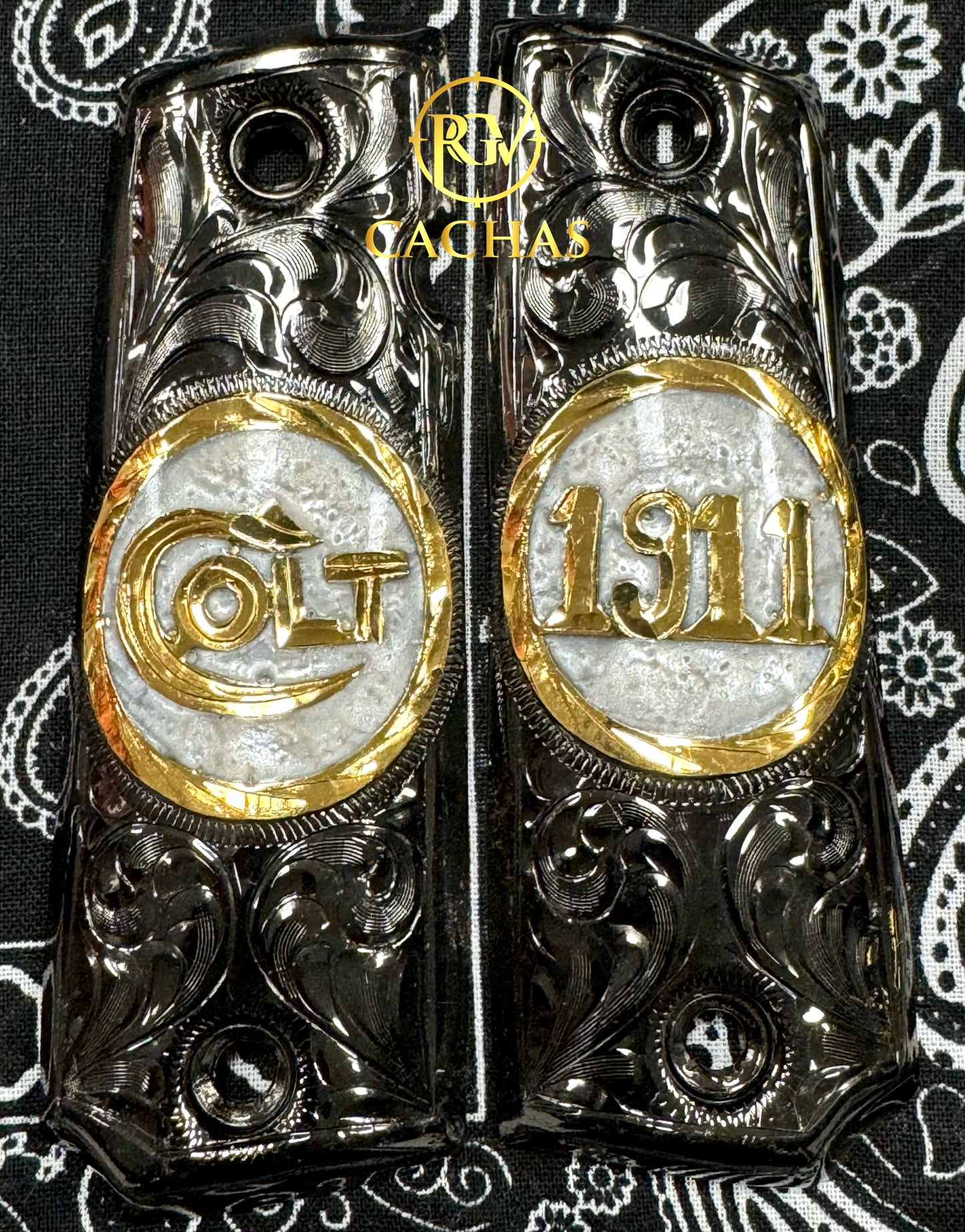 1911 Full Size Colt 1911 Logo Scroll Grips