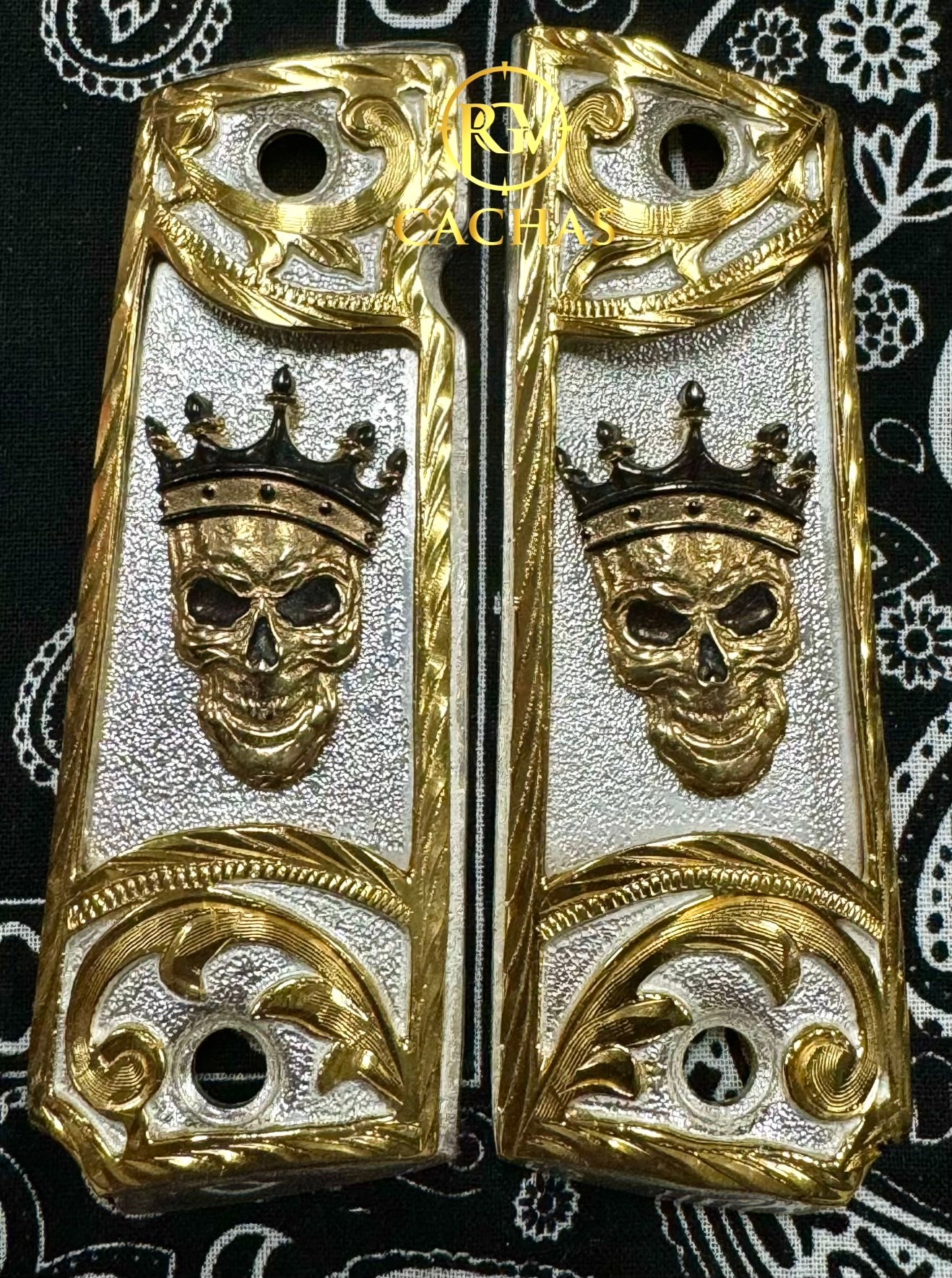 1911 Full Size Skull Crown Grips
