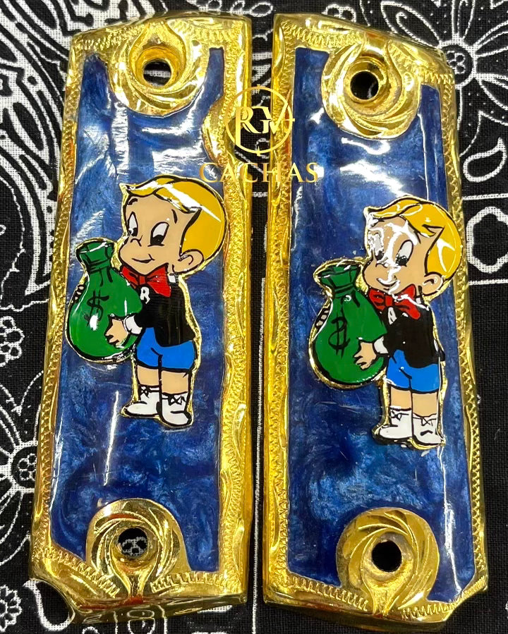 Richieページ♪ 1911 Full Size Richie Rich Money Bag Grips – Gold Guns