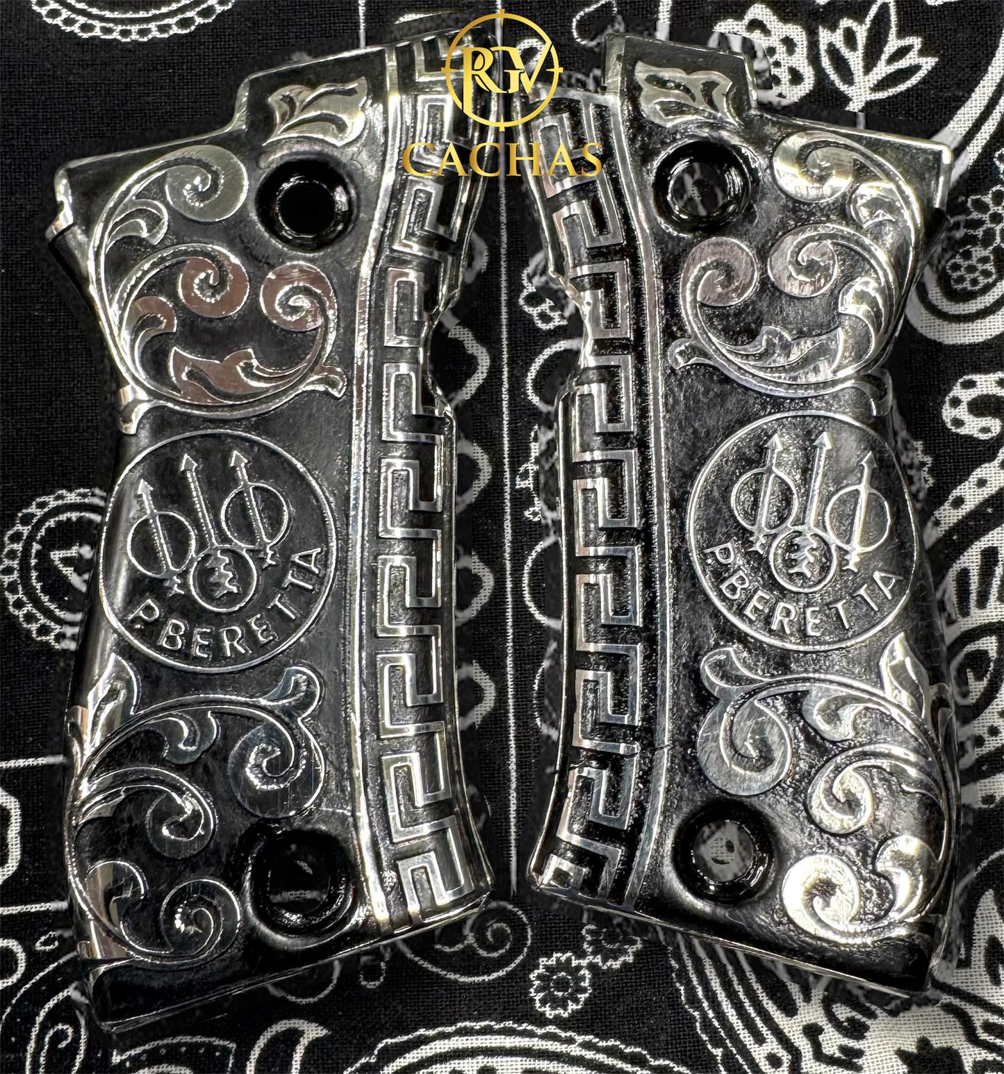 Beretta 380 Cheetah Greek Border Grips