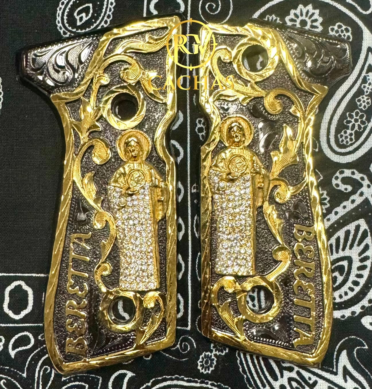 Beretta 92FS/96 San Judas Stones Grips