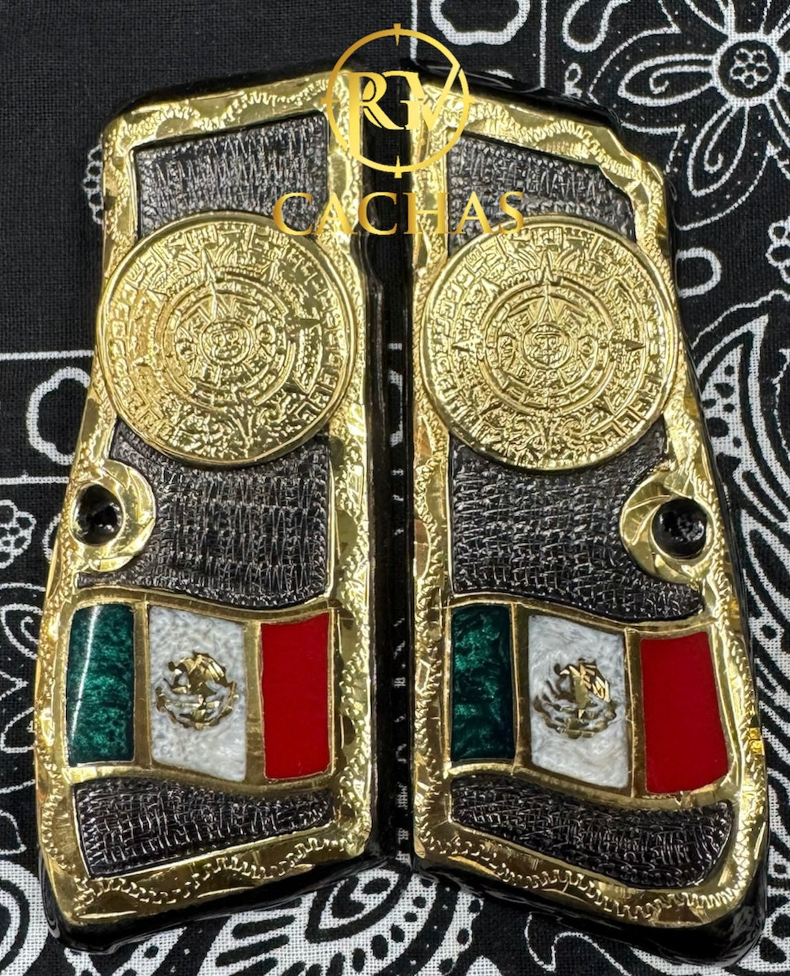 Browning Hi Power Mexico Flag Calendario Azteca Grips