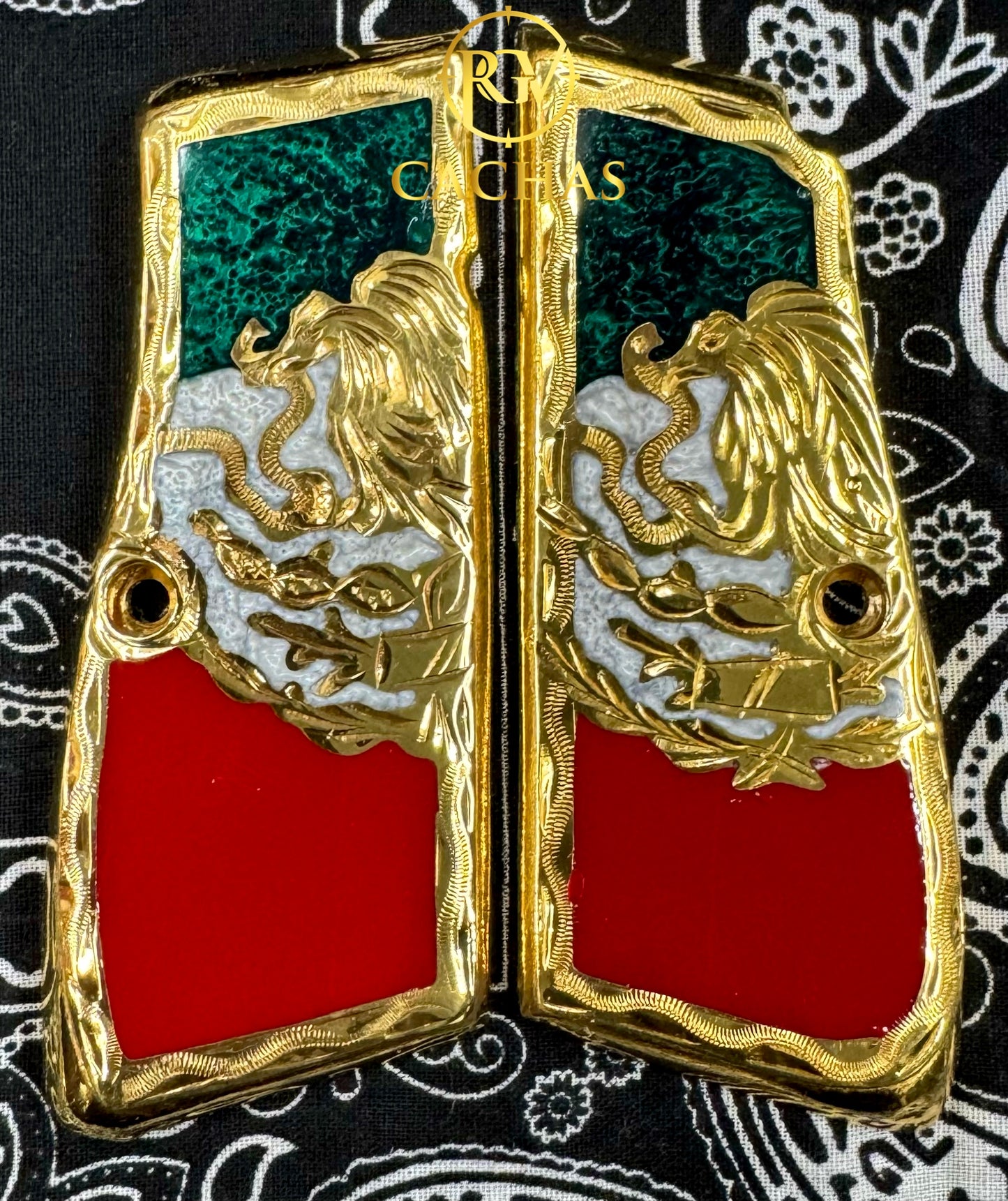 Browning Hi Power Mexico Flag Eagle Grips