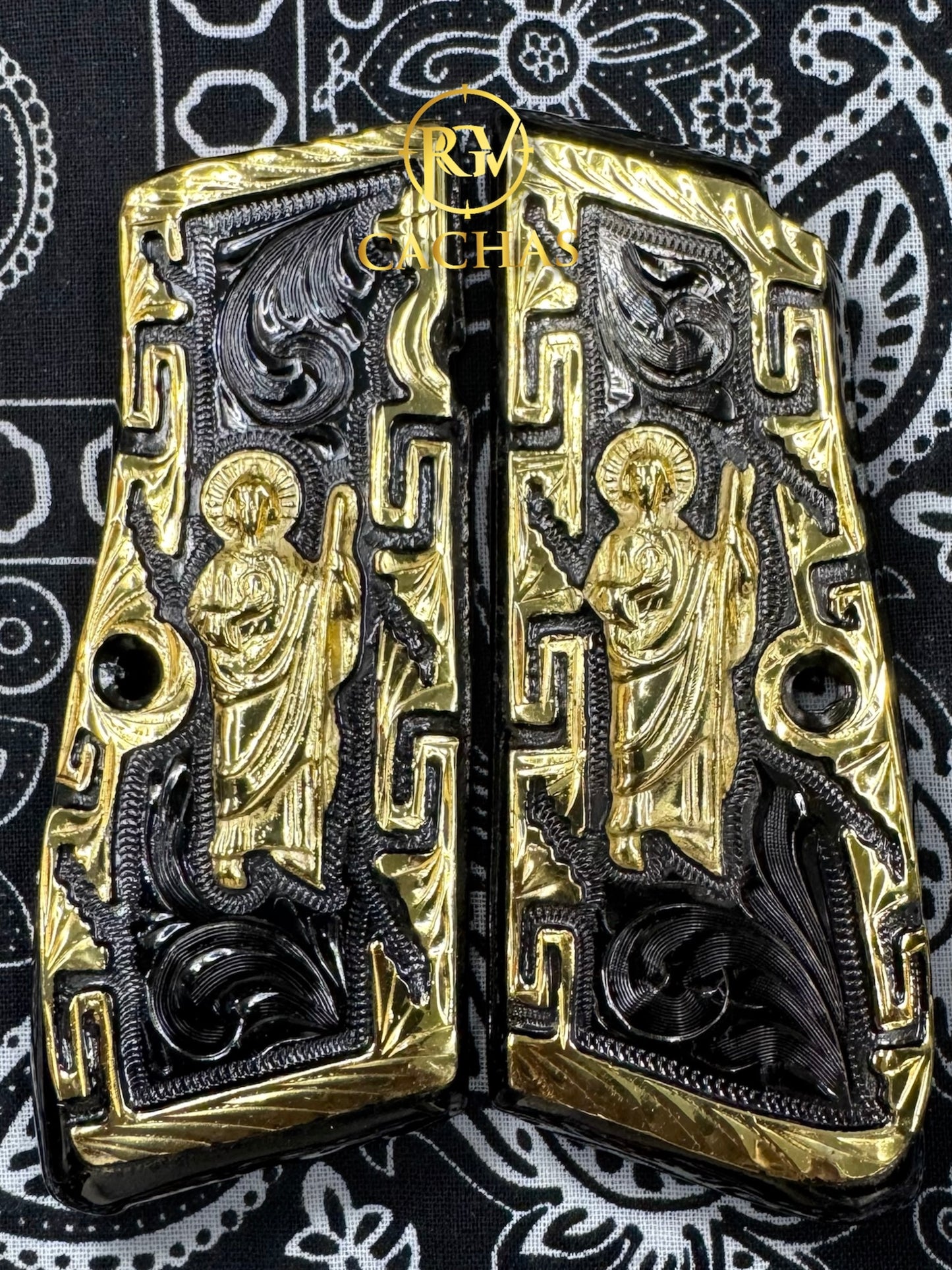 Browning Hi Power San Judas Greek Border Grips