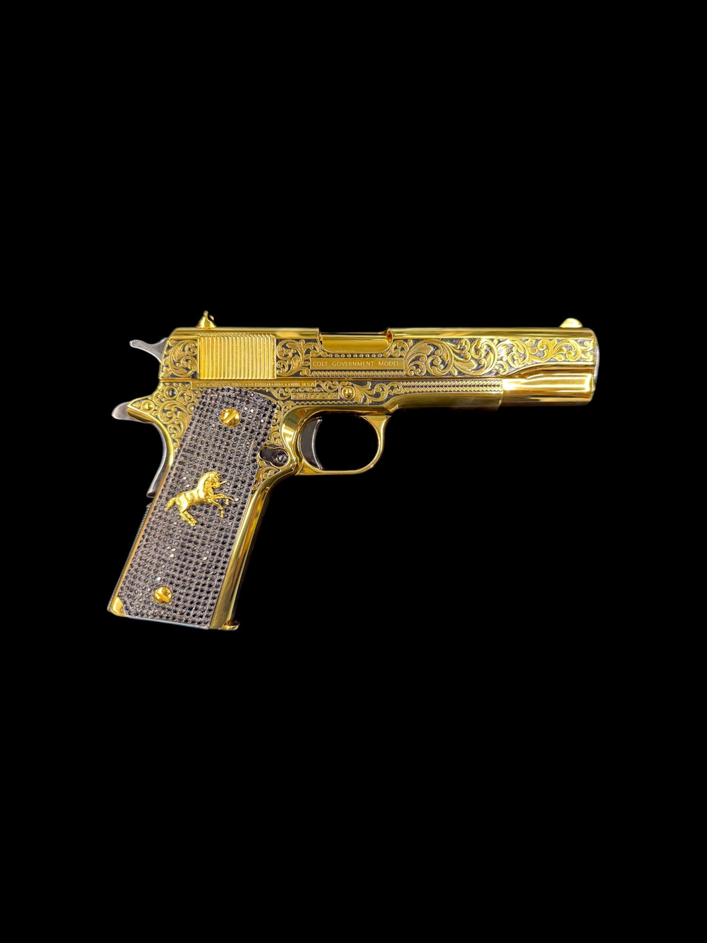 Colt 1911 Government Model 38 Super Gold Black