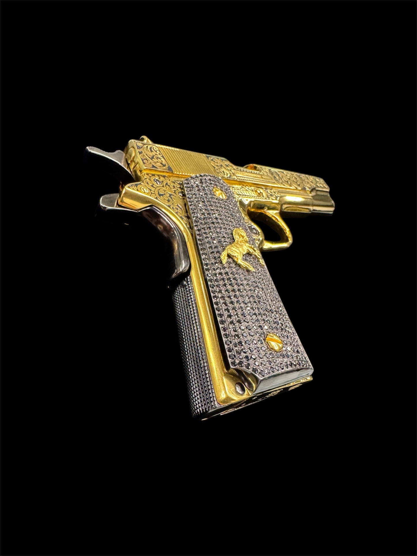 Colt 1911 Government Model 38 Super Gold Black