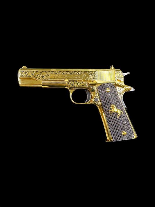 Colt 1911 Government Model 38 Super Gold Black