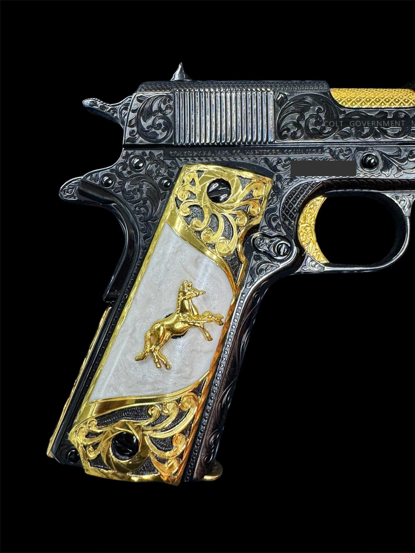 Colt 1911 Government 38 Super Blued Scrolls