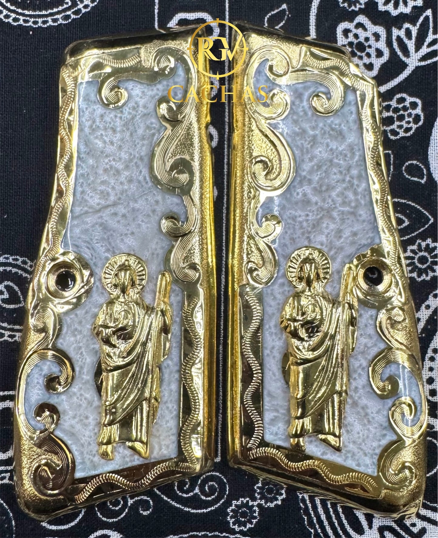 Browning Hi Power San Judas Scroll Grips