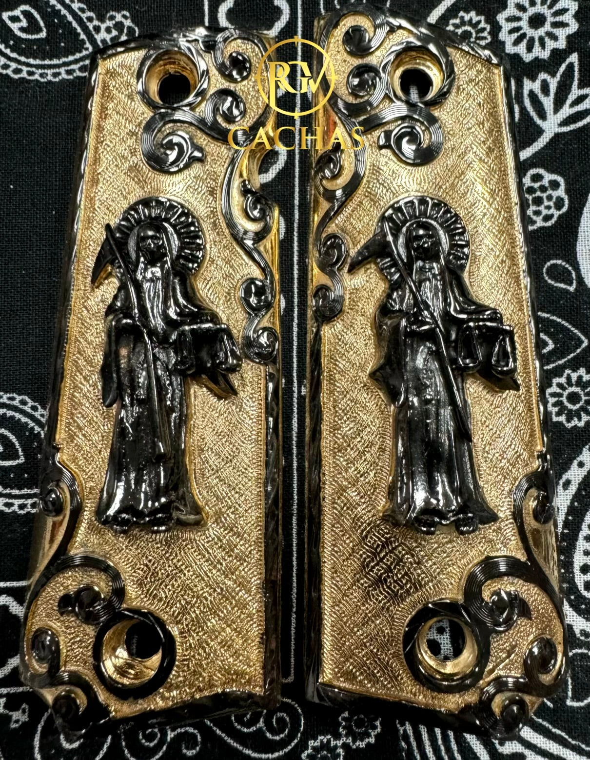 1911 Full Size Santa Muerte Scroll Grips