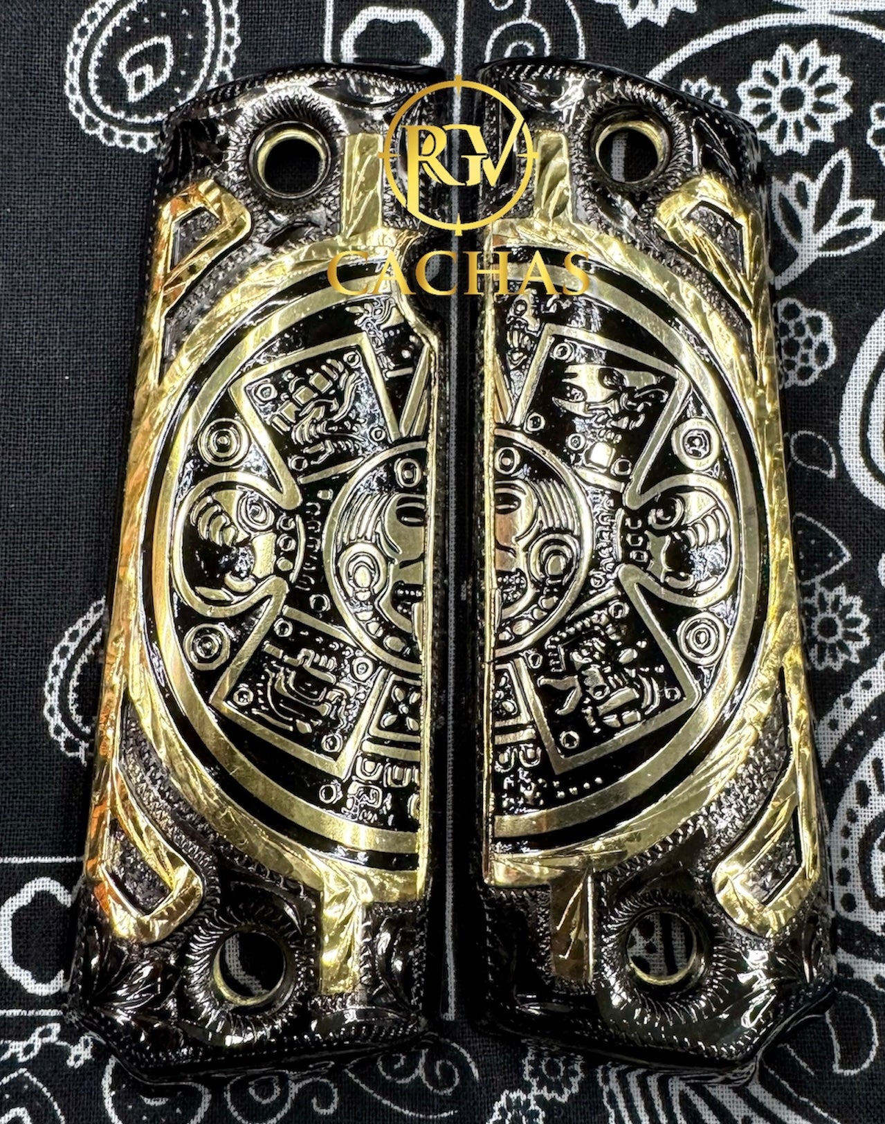 1911 Full Size Calendario Azteca Grips