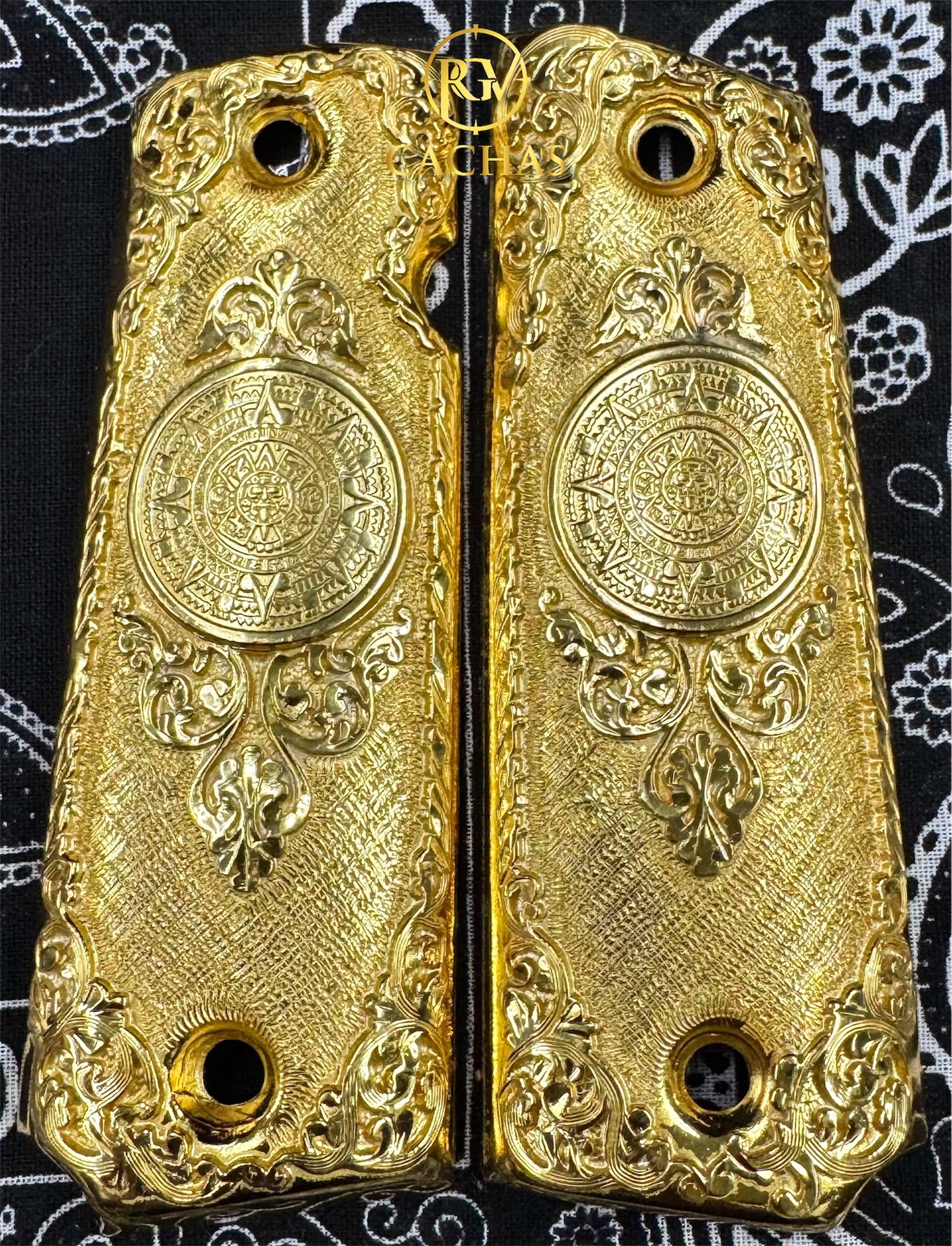 ✨ Blinged Out 1911 Full Size Grips! Government / Commander - Gold Plated Zinc