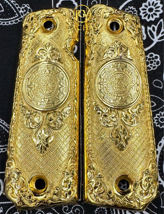 1911 Full Size Calendario Azteca Scroll Grips