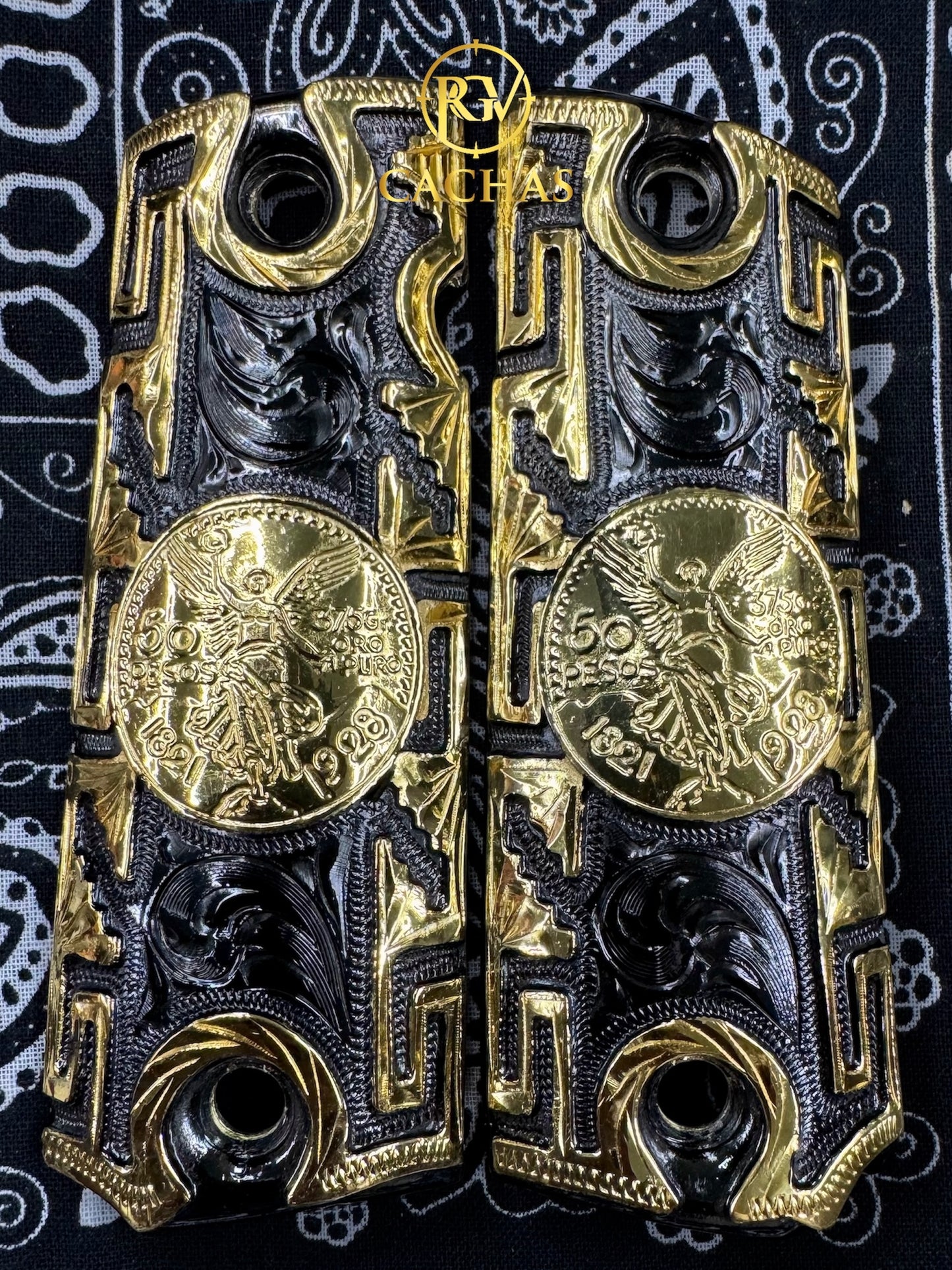 1911 Full Size Centenario Greek Border Grips