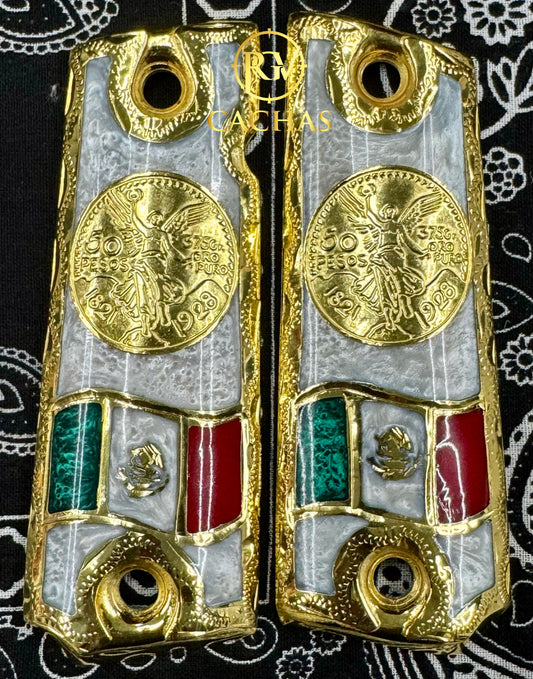 1911 Full Size Centenario Mexico Flag Grips
