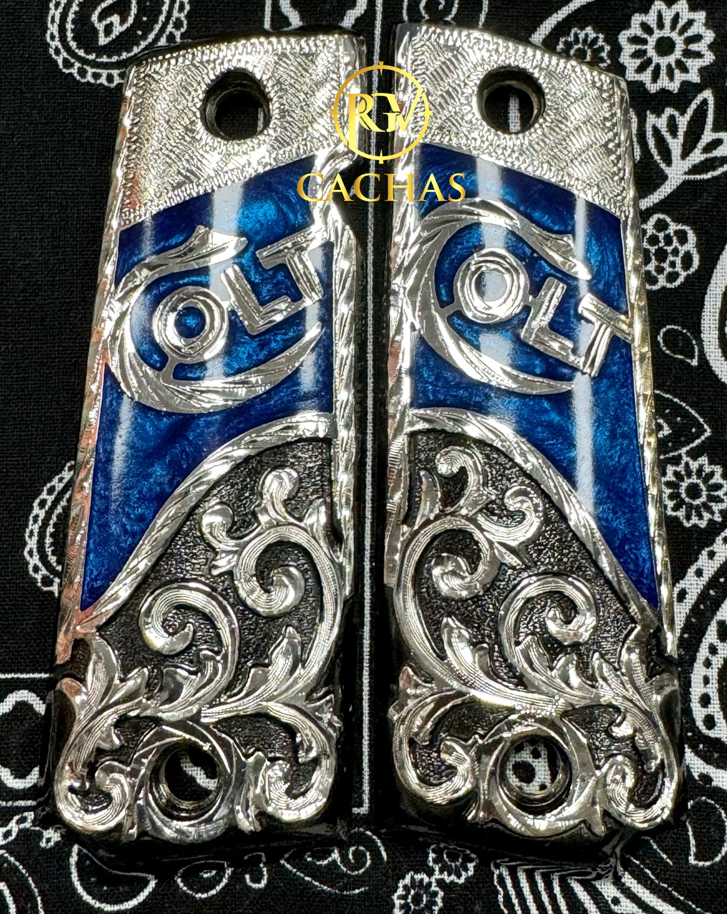 1911 Full Size Colt Scroll Work Grips