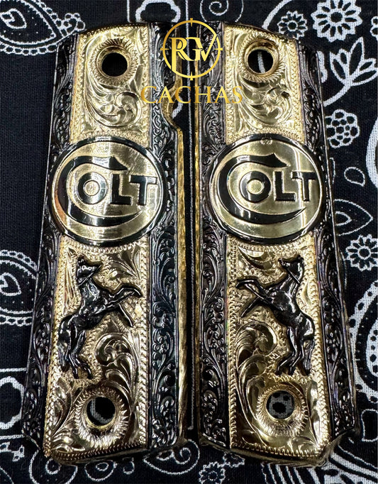 1911 Full Size Colt Logo Horse Scroll Grips