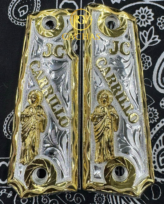 1911 Full Size Custom Initial Name San Judas Grips