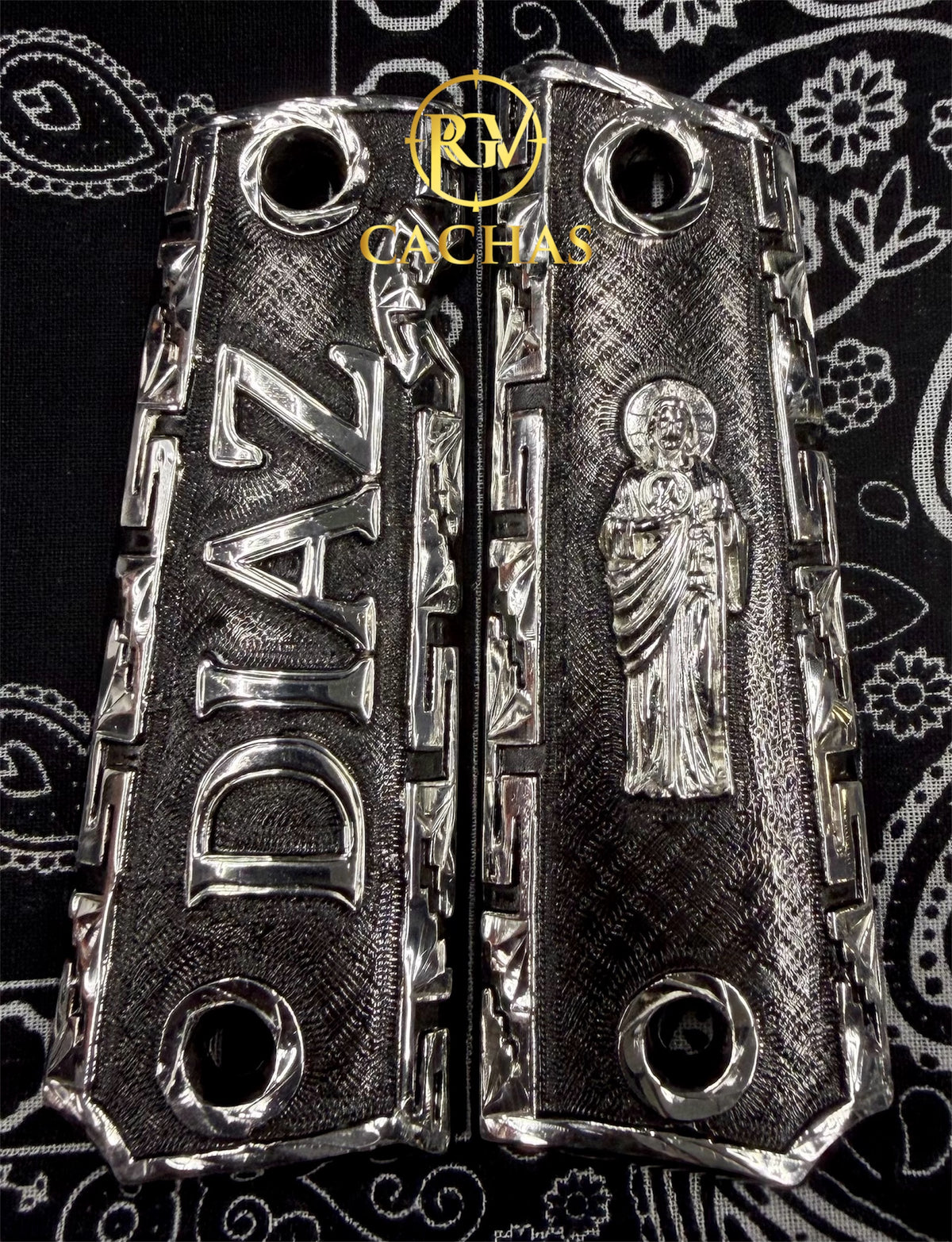 1911 Full Size Custom Name Diaz San Judas Grips