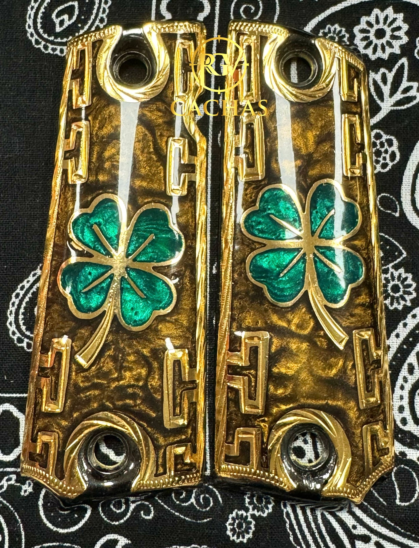 1911 Full Size Lucky Clover Leaf Grips