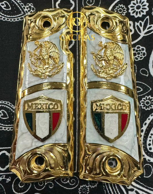 1911 Full Size Mexico Flag Eagle Grips