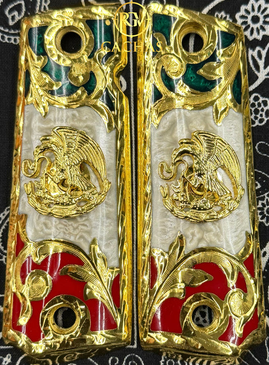 1911 Full Size Mexico Flag Eagle Grips